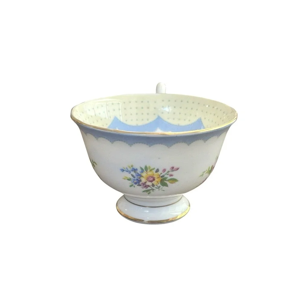 Royal Albert Prudence Blue Teacup & Saucer Set Cottage Floral Bone China England